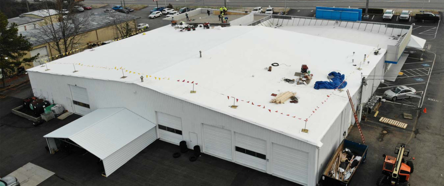 Aerial View Of White Roof
