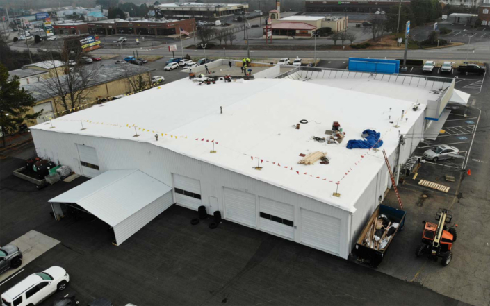 Aerial View Of White Roof